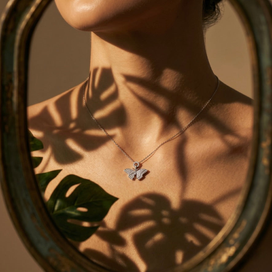 butterfly diamond necklace